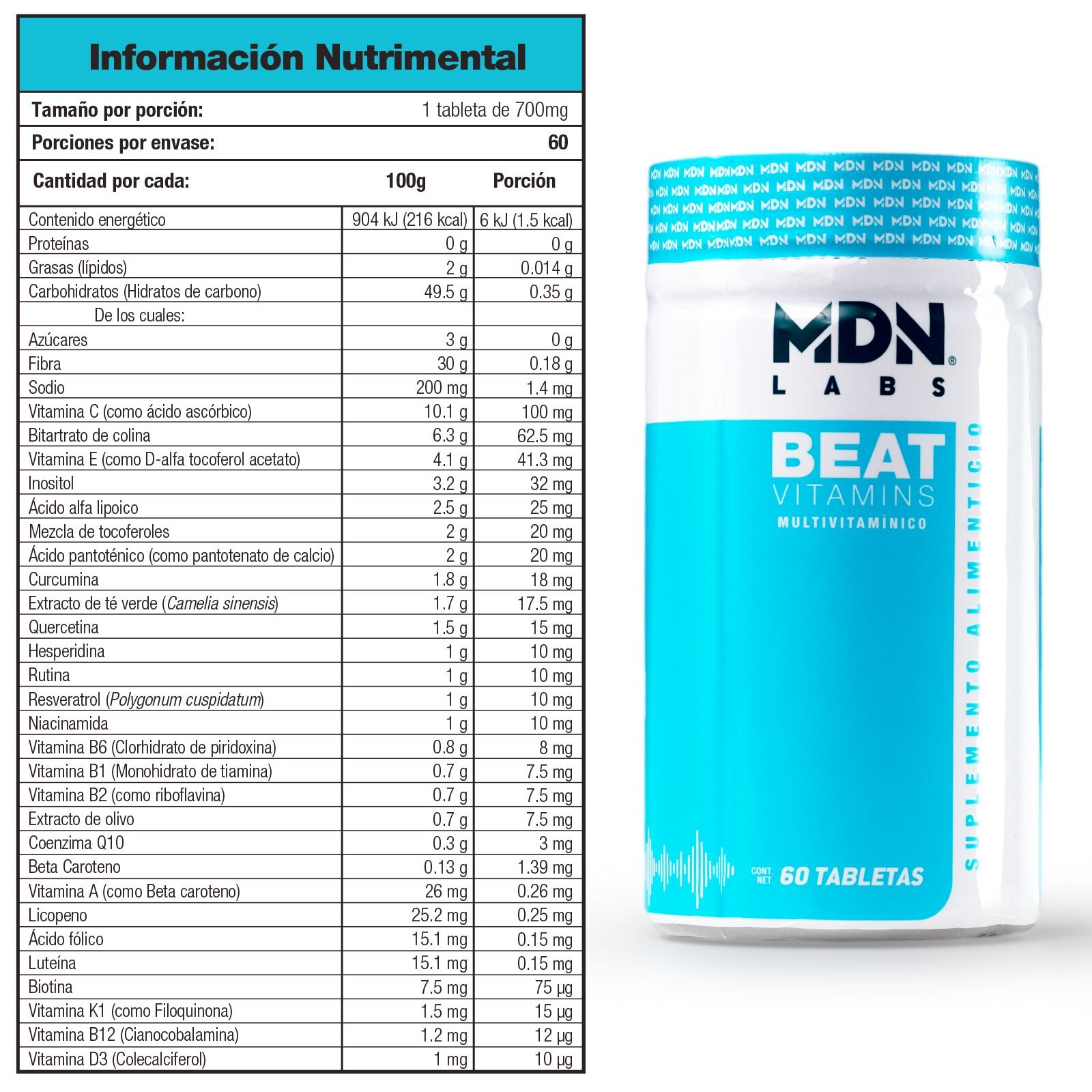 Multivitamínico Beat Vitamins Mdn labs