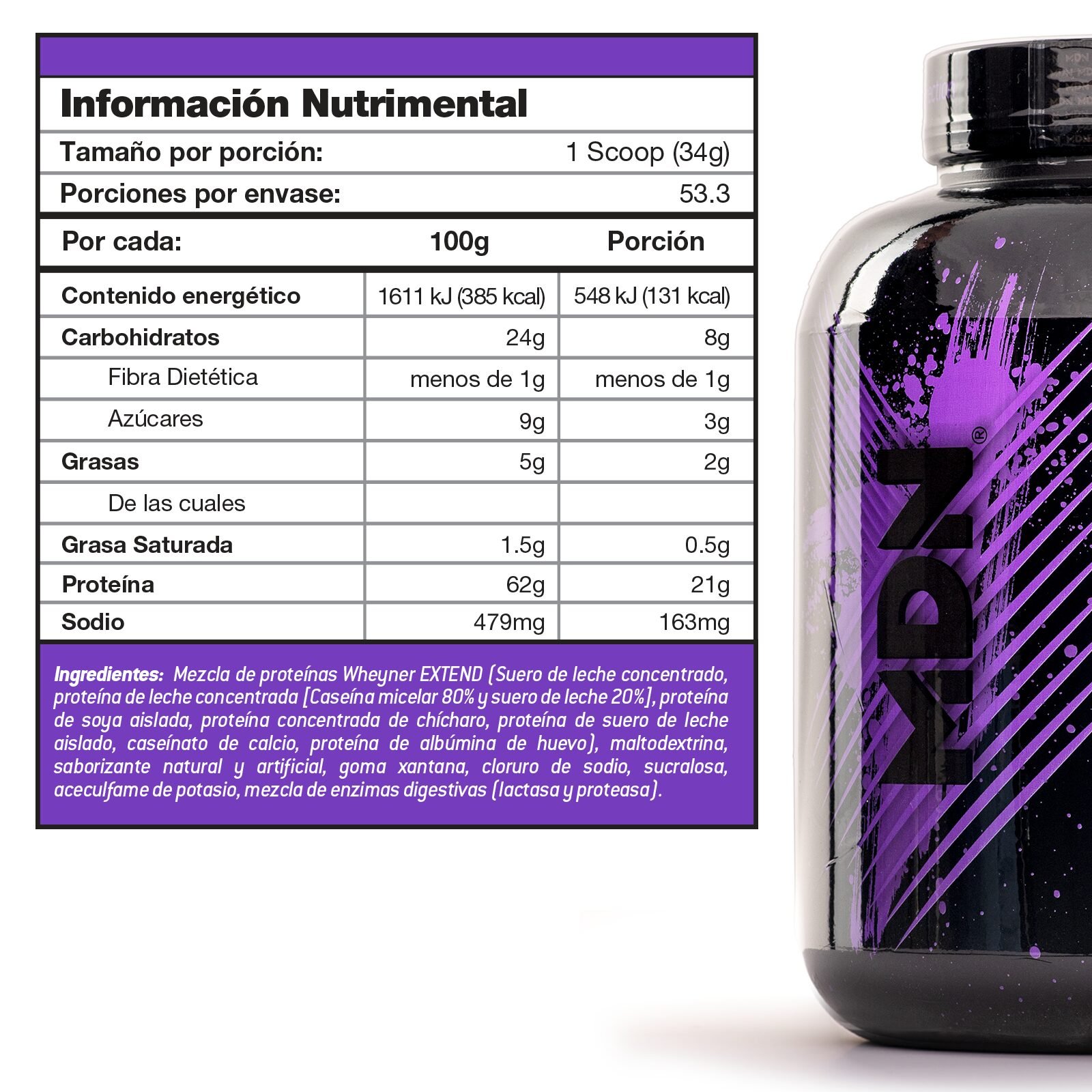 Proteína WheyNer Extend MDN Sports