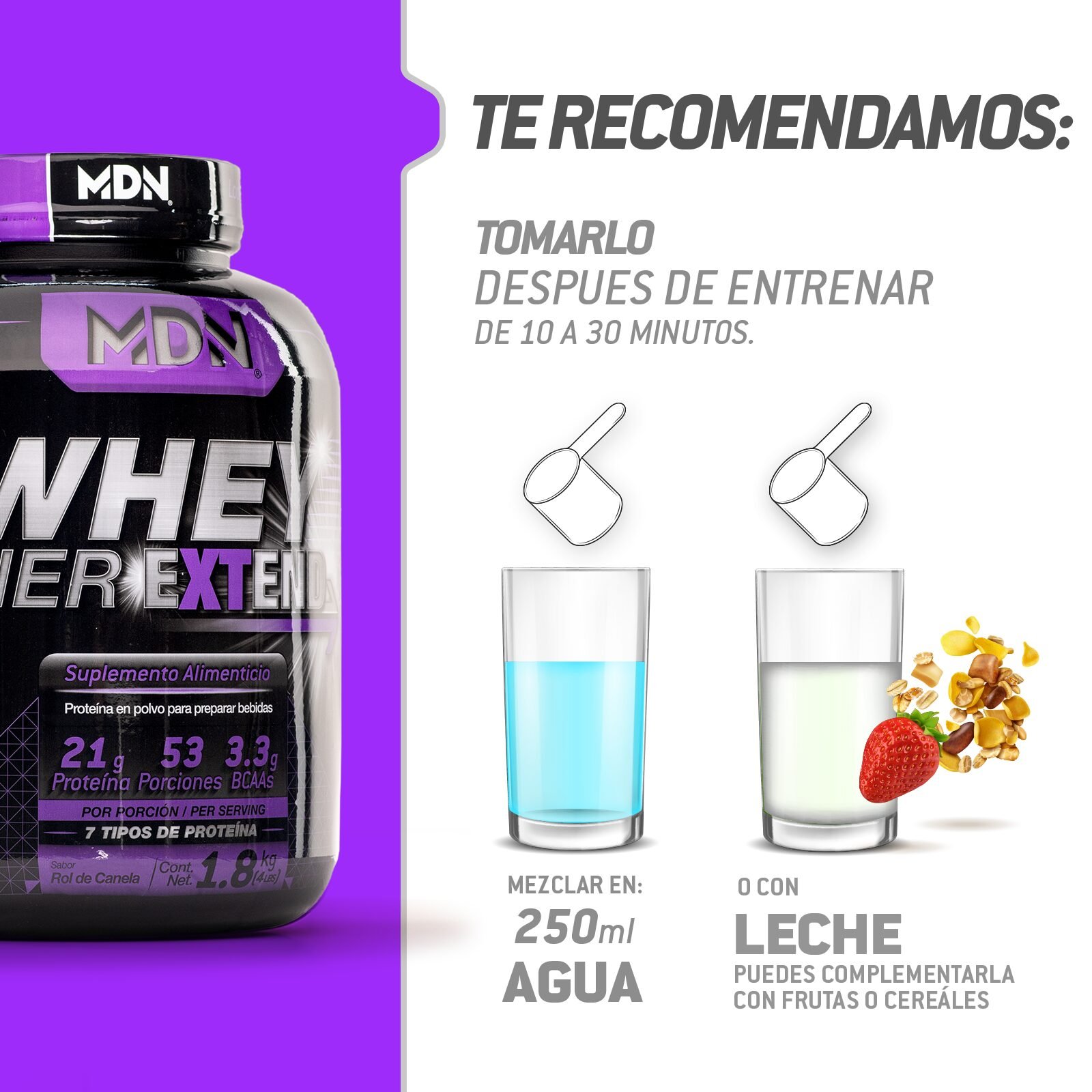 Proteína WheyNer Extend MDN Sports