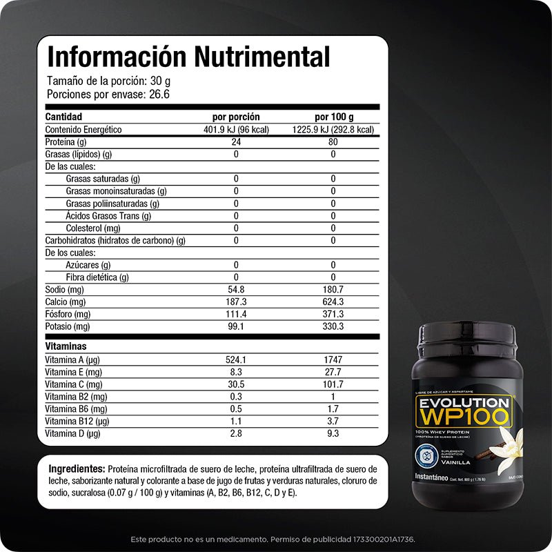 Proteína WP100 800 gramos