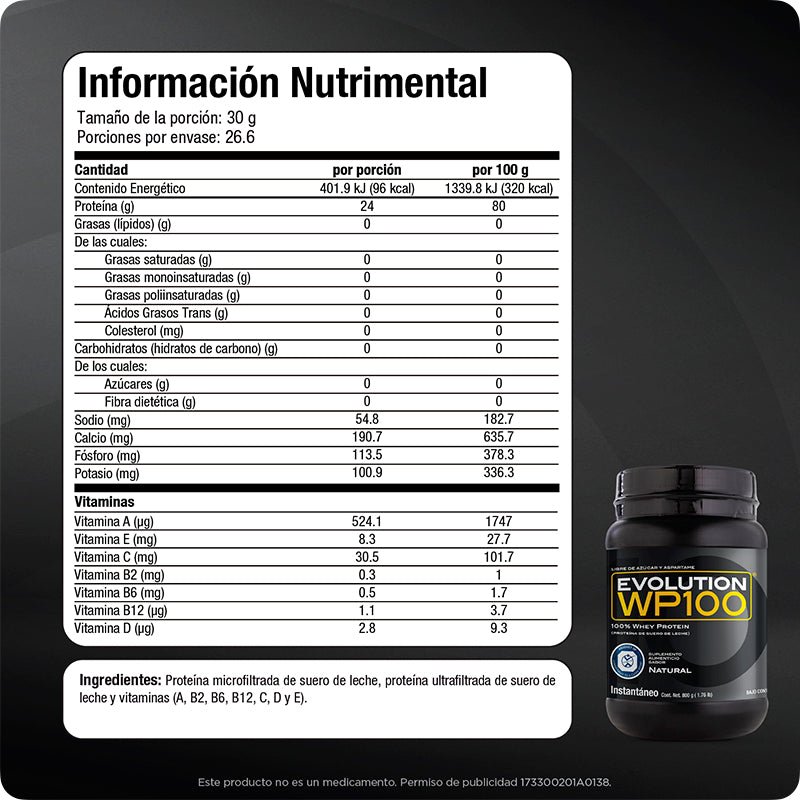 Proteína WP100 800 gramos