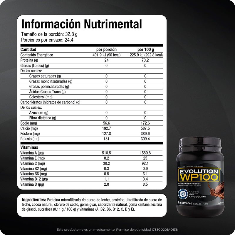 Proteína WP100 800 gramos