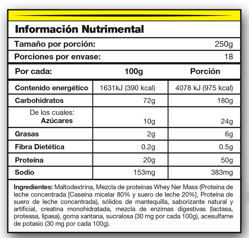 Proteína Ganador de Peso WheyNer MASS MDN Sports