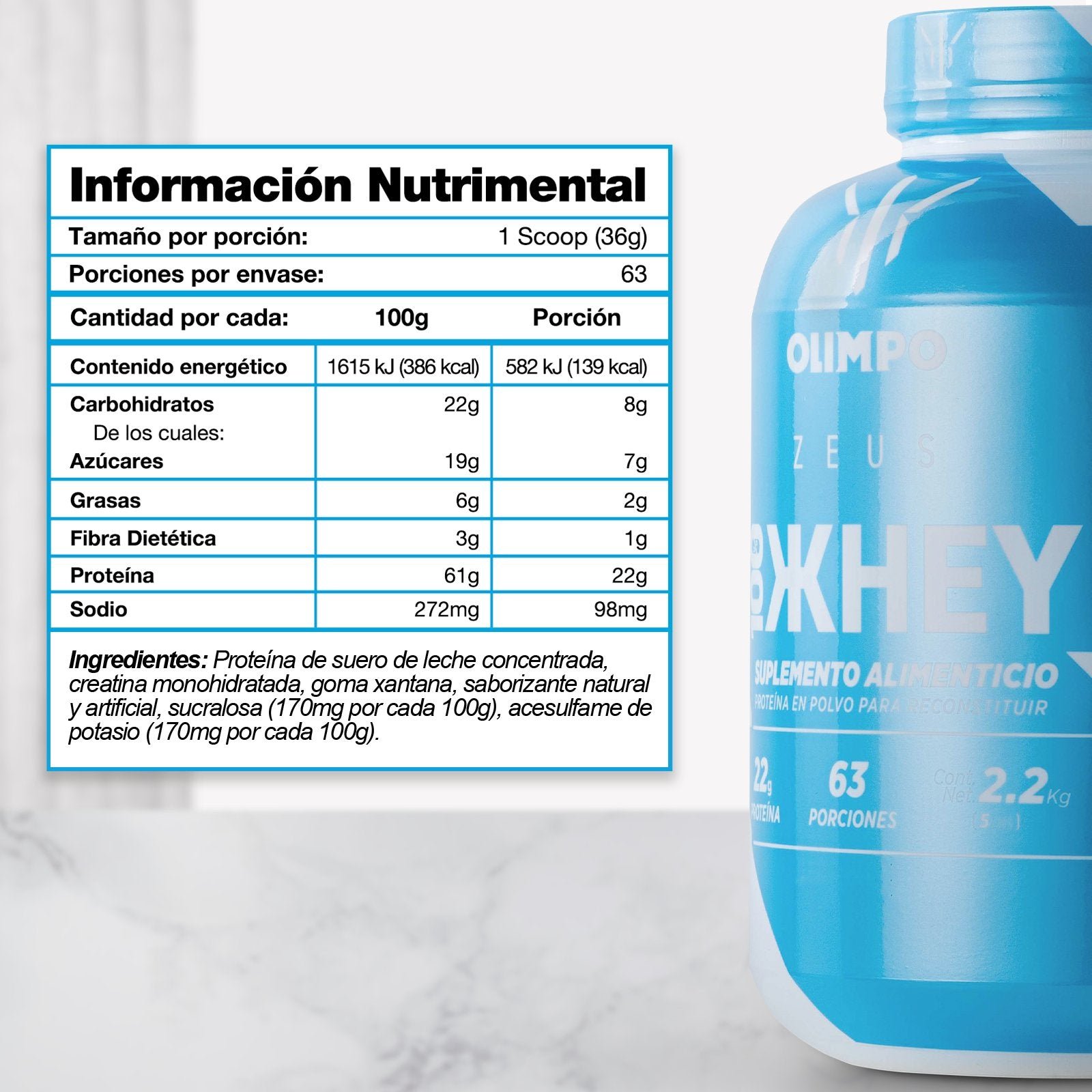 Proteína 100% Whey Zeus Olimpo